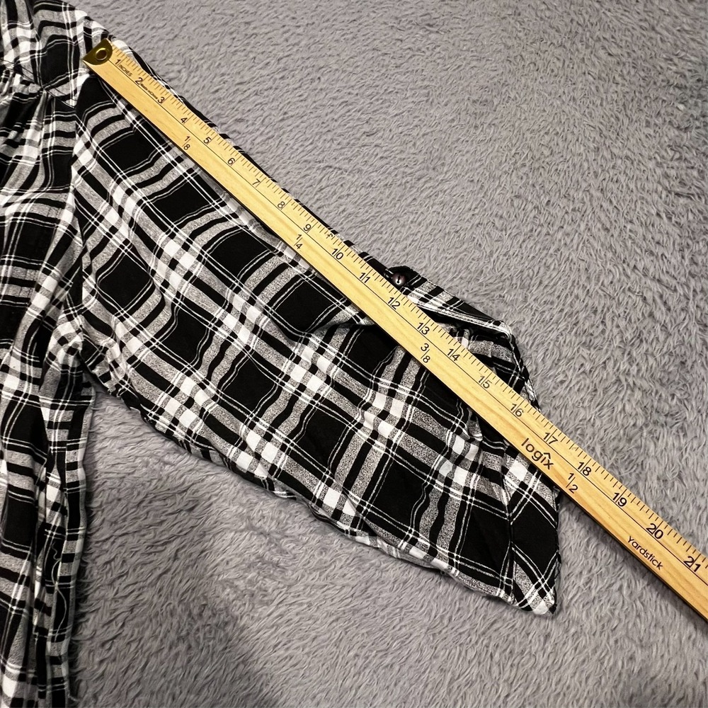 Live 4 Truth Plaid Shirt Dress‎ Duster 3/4 Roll Tab Sleeve Grunge Women's 22/24 - Picture 9 of 16